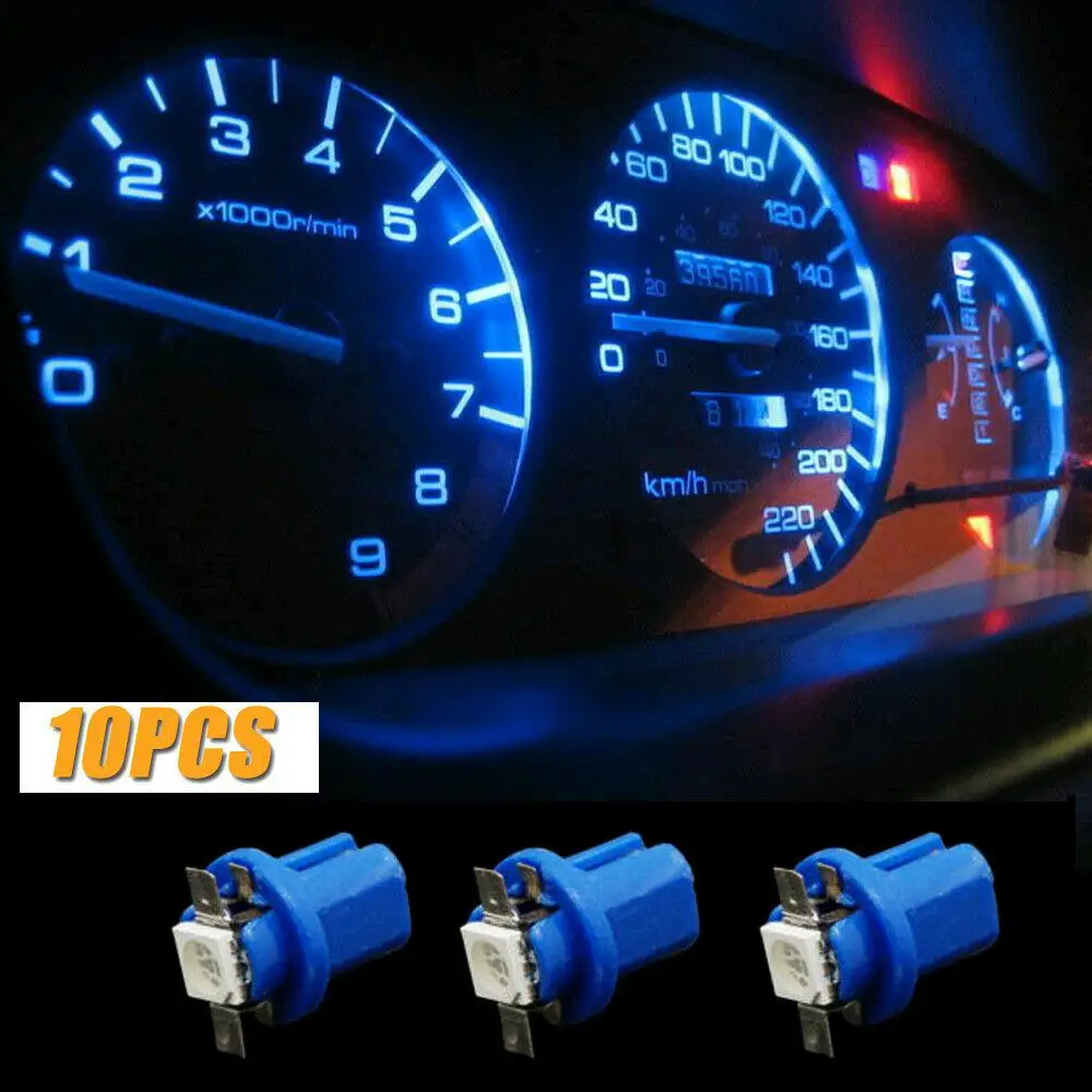 

Durable Led Car Lights Universal T5 B8.5d 5050 1smd Instrument Panels Bulbs Low Power Wedge Interior Lamp Decoration