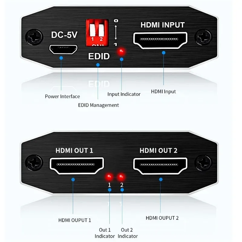 1 дубликат к 2 HDMI дисплеям 4K @ 60 Гц сплиттер в выход со скалярным высокоскоростным