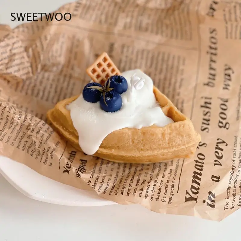 2pcs Handmade Soy Wax Waffle Dessert Scented Candle Birthday Gift New Year Box Ideas |