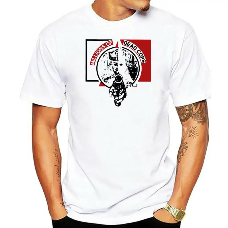 

Millions Of Dead Cops V2 T-Shirt White Hardcore Punk Grindcore All Sizes S-5XL Graphic Retro Tops TEE Shirt