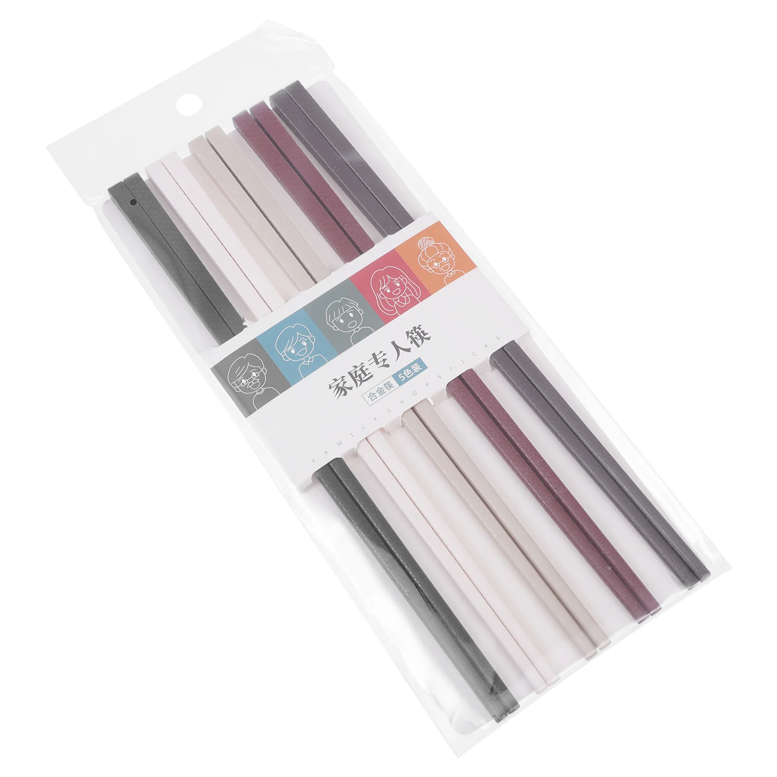 

5 Pairs of Chopsticks Simple Reusable Anti-Slip Fiberglass Chopsticks Household Chopsticks Chinese Chopsticks