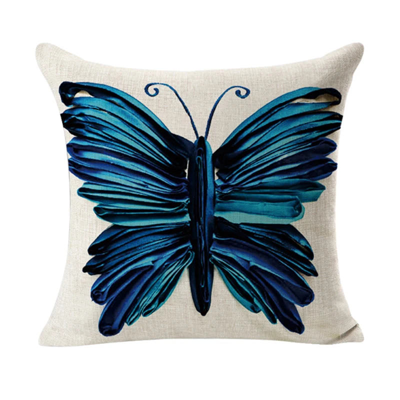 

Оригинальный чехол для подушки в скандинавском стиле, винтажная искусственная кожа для диванов, подушек с принтом бабочки, наволочка 44x44 см