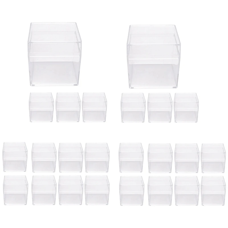 

24 Pcs Square Transparent Plastic Packing Box Candy Box Jewelry Box Party Gift Birthday Gift Box