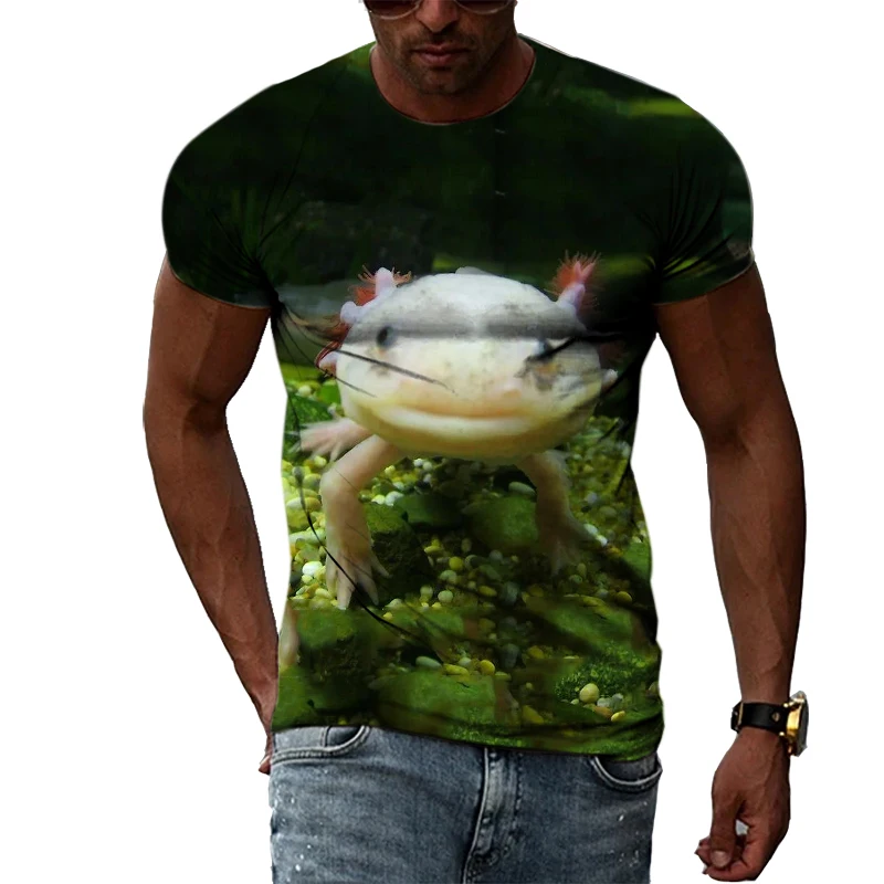 Футболка мужская летняя с 3D-графикой животного модная повседневная