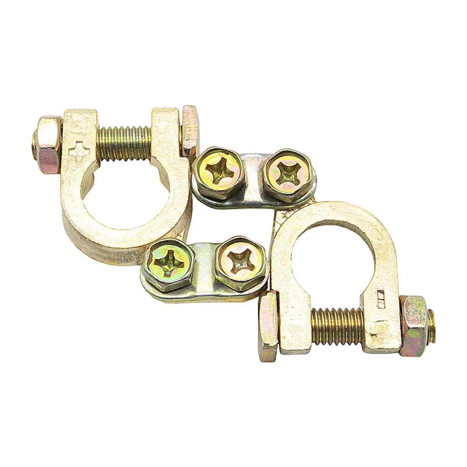 

2 Pieces Brass Battery Terminals Connector Clamps Cars Boat Universal RV Accessories