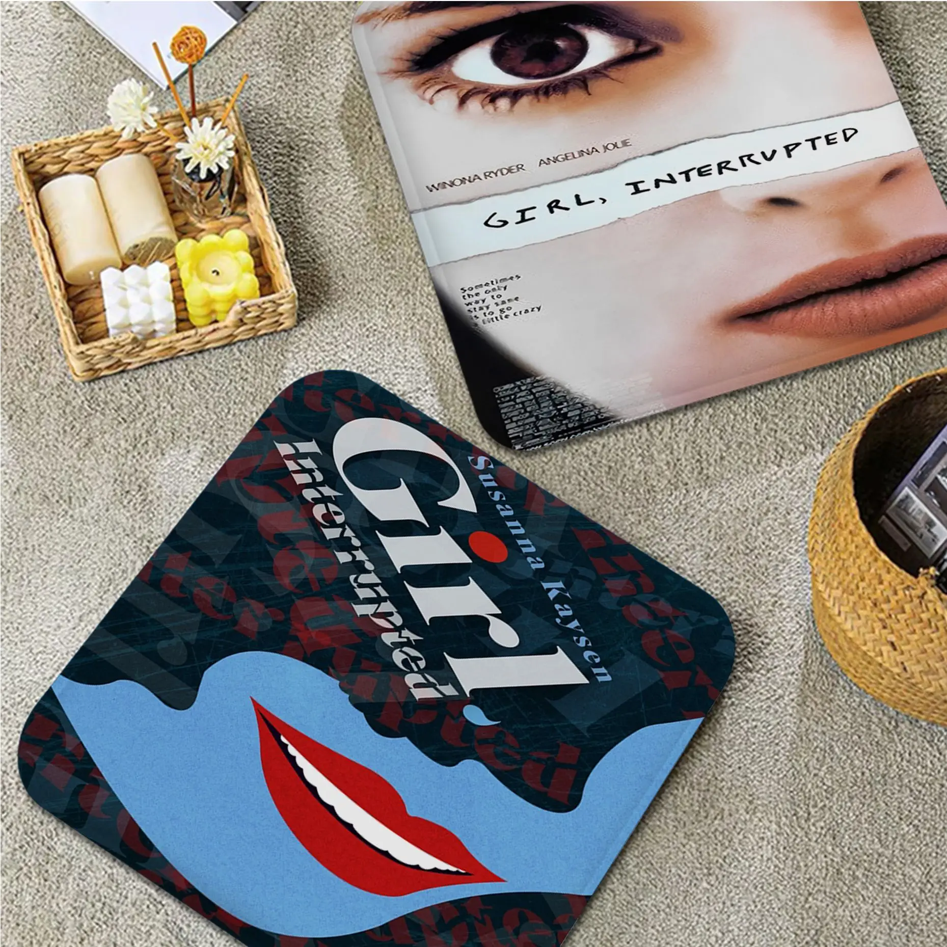 

GIRL, INTERRUPTED Nordic Printing Seat Pad Household Cushion Soft Plush Chair Mat Winter Office Bar Chair Cushions