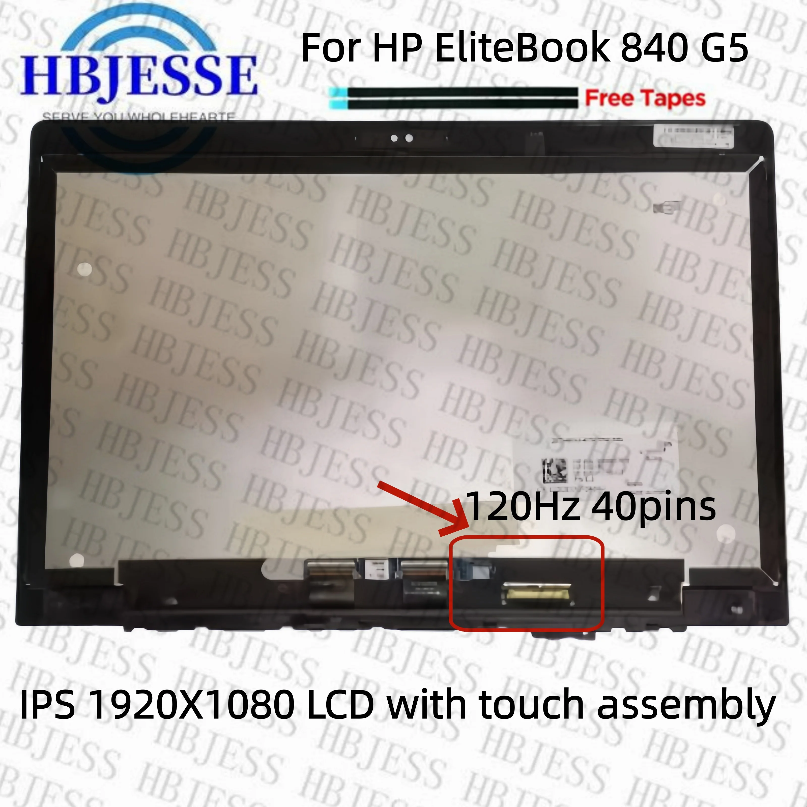 Фото 14'' M140NVF7 R0 120 Гц IPS FHD 40-контактный ЖК-экран с сенсорным стеклом в сборе для HP Elitebook 840 G5, замена №1