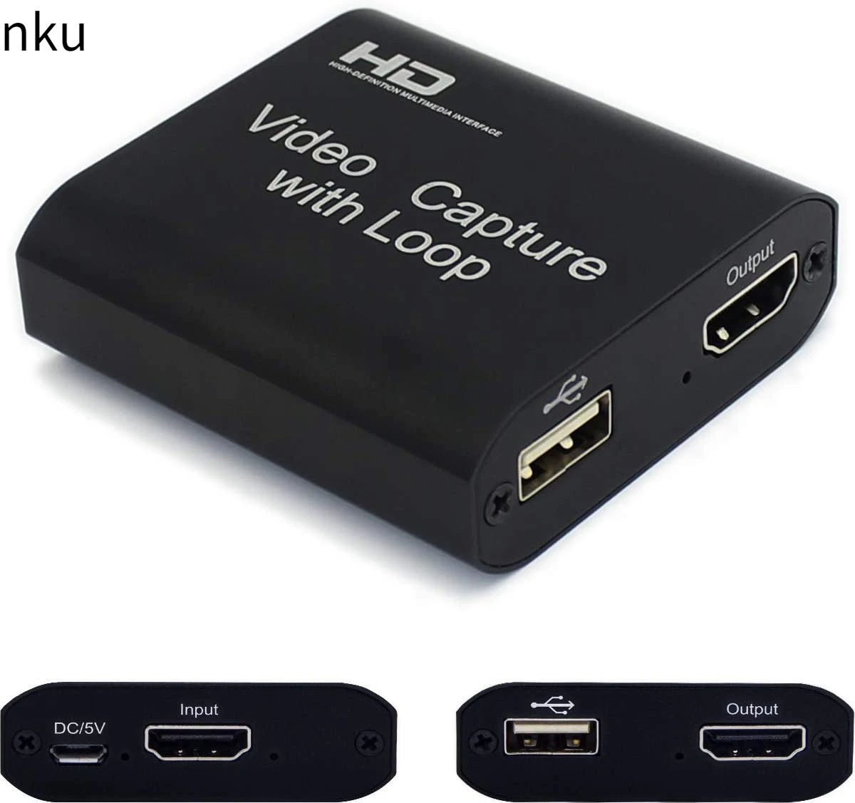 

Nku Game Capture Card 4K HDMI-Compatible To USB2.0 With Loop 1080P 720P Video Grabber Box for PC Computer Game Live Streaming