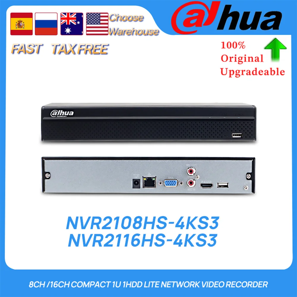 Сетевой видеорегистратор Dahua NVR2108HS-4KS3 8 каналов/16 каналов