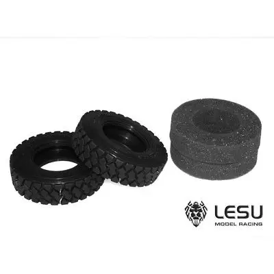 In Stock 1Pair LESU Upgraded Narrow Rubber Tires Parts for 1/14 RC Tractor Truck Tamiya Model DIY Car TH02595-SMT7 enlarge