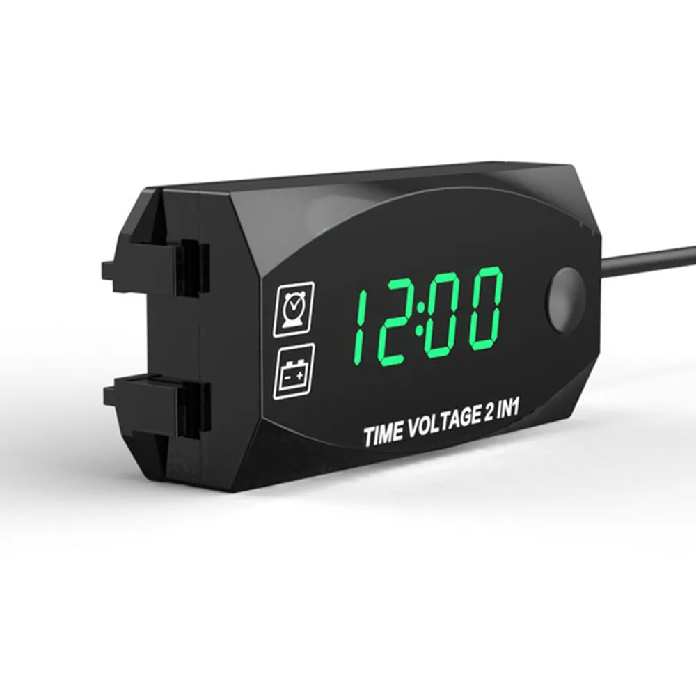 

Motorcycle Electric Vehicle Clock Multi-function Digital Display Two-in-one Voltmeter