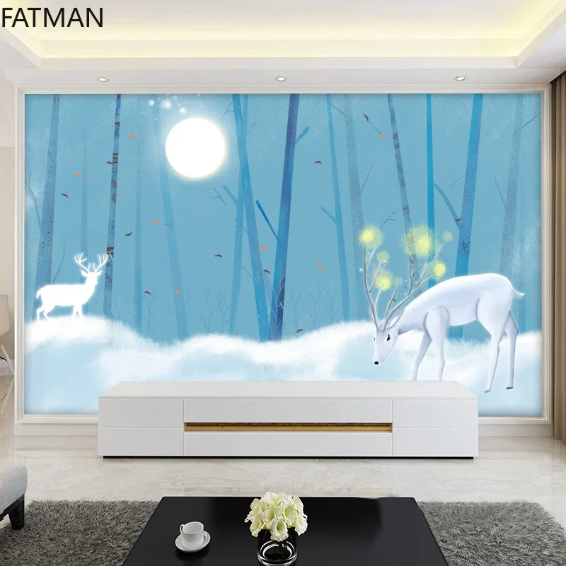 

FATMAN пользовательский скандинавский фон для телевизора настенные современные минималистичные 3D обои для гостиной Украшение настенное 3d по...