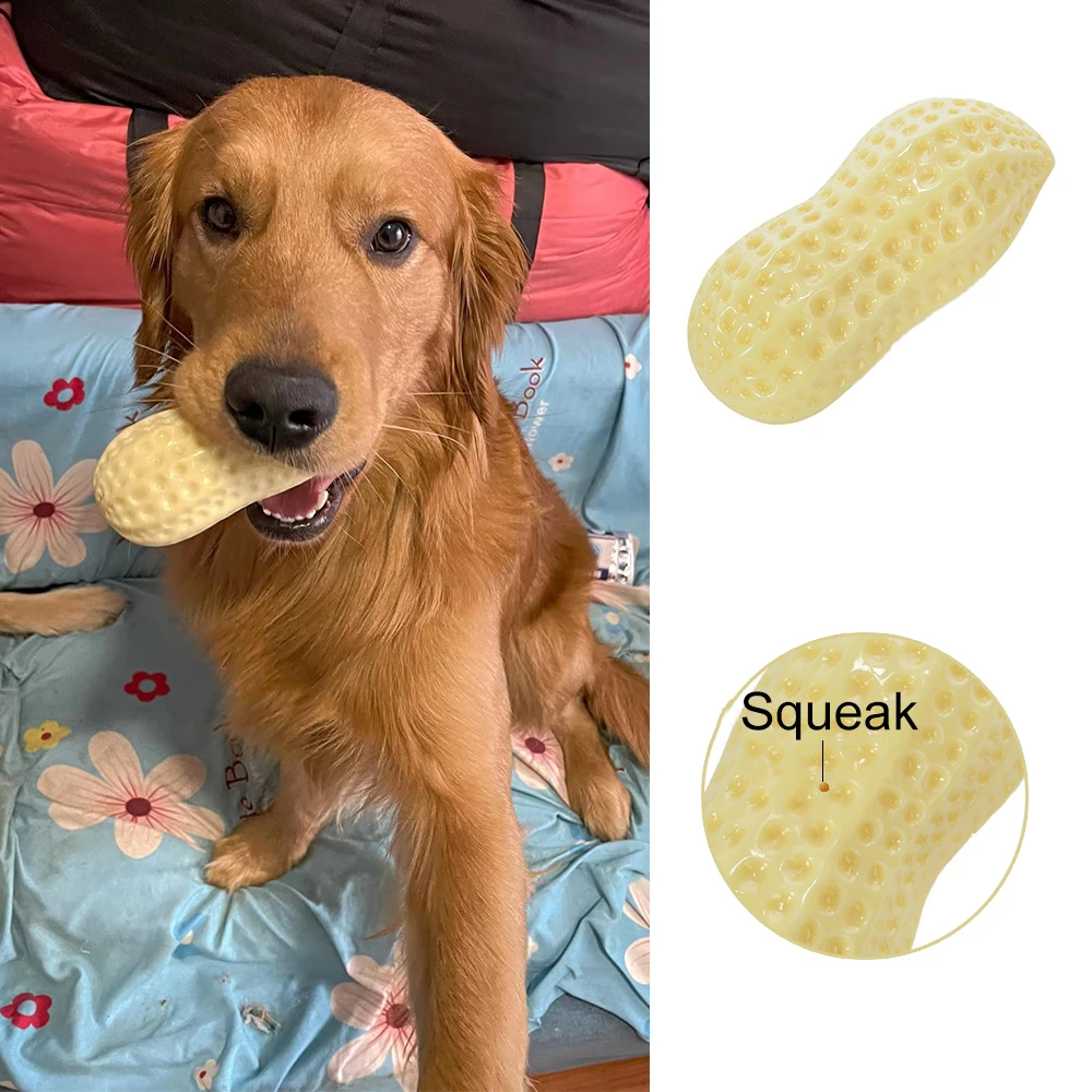 Pet Squeak Toys For Small Medium Large Dogs Cats Funny Peanut Interactive Chew Toy Tooth Clean Bite Resistant Puppy Dog Supplies