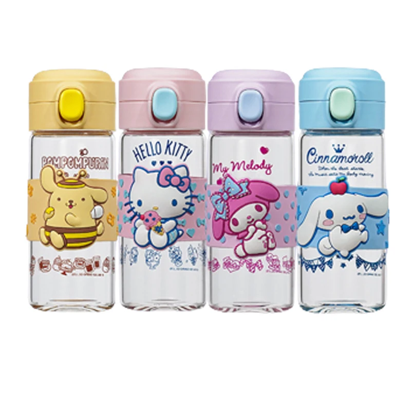 

Kawaii Anime Sanrio Hello Kitty Glass Water Cup My Melody Cinnamoroll Cute Children Cartoon Drink Milk Mug Girl Birthday Gift