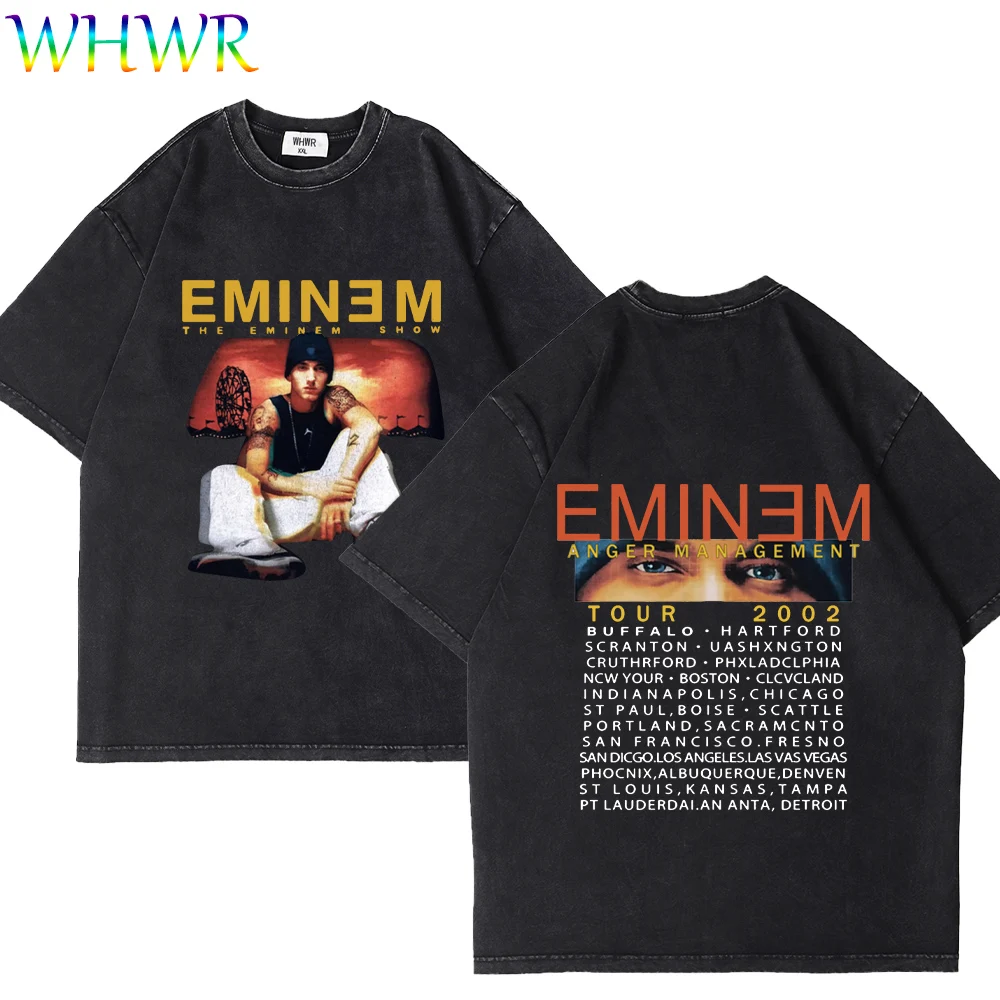 

Eminem Vintage T-shirts Streetwear Oversized T Shirt Loose Retro Tshirt Summer Washed Short Sleeve Tops Casual Cotton Tshirts