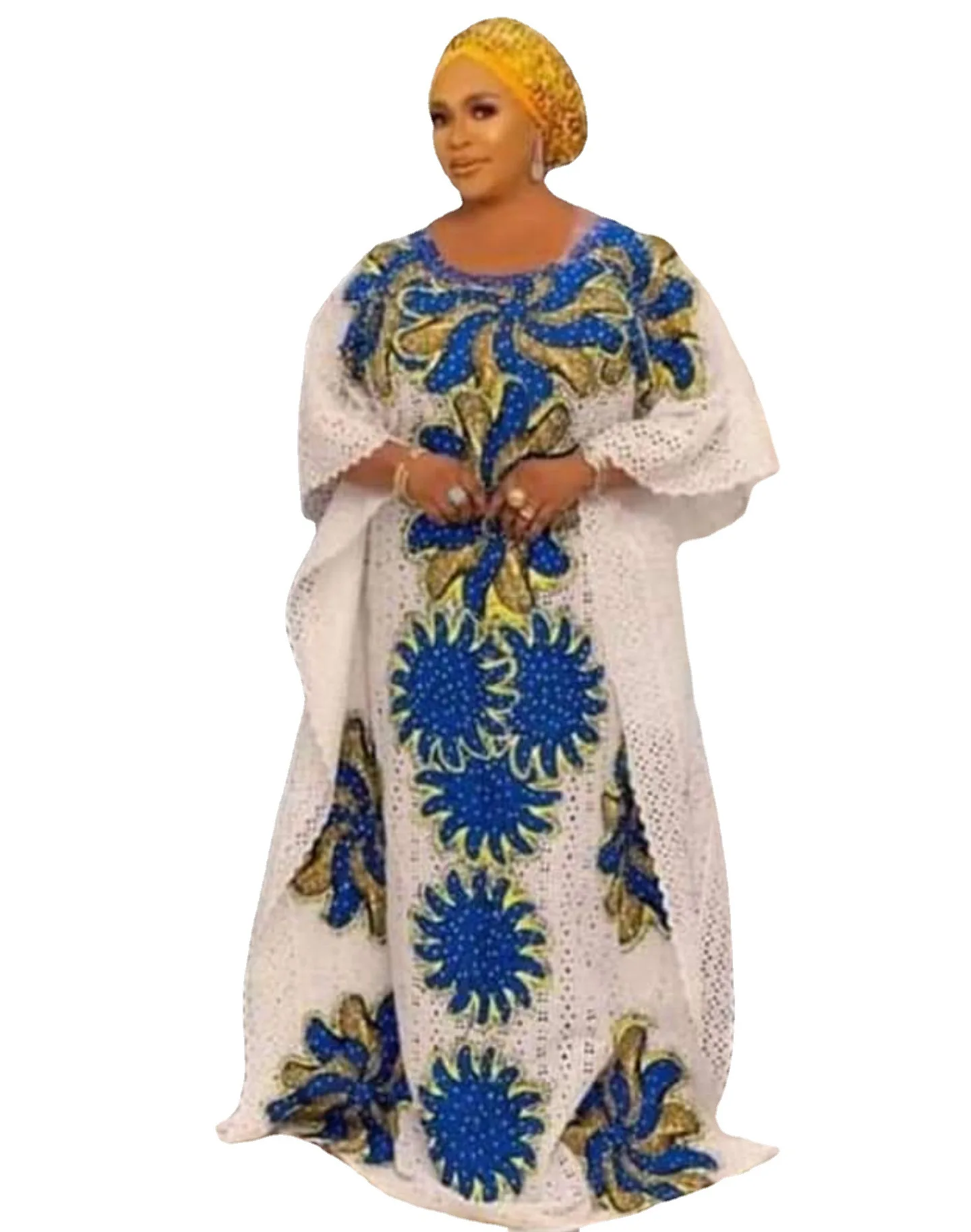 

New Style Africa Women's Clothing Dashiki Fashion Abaya Stylish Lace Fabrics Loose Long Dress Free Size