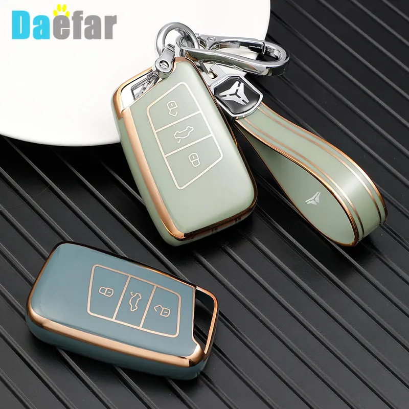 

TPU Car Key Case Cover Bag Shell Fob for VW Volkseagen Passat B8 Magotan for Skoda Superb A7 Kodiaq Seat Keychain Protector