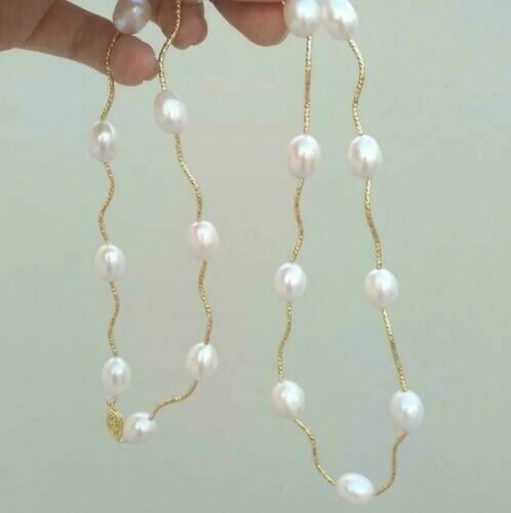 Топ AAAAA 9-10 мм натуральный японский Akoya белый круглый Южный морской жемчуг