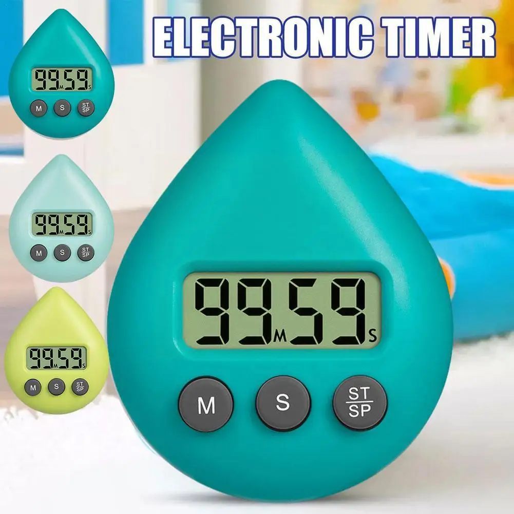 

New Digital Kitchen Timer Water Drop Electronic Alarm Clock Waterproof Digital Timer For Shower Kitchen Cooking Office Supp Y4B6