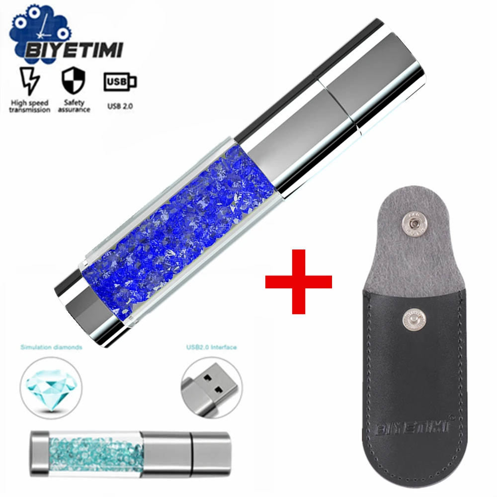 Biyetimi флеш-накопитель 64 Гб Swarovski USB 128 ГБ 16 32 usb-диск водонепроницаемый ключ