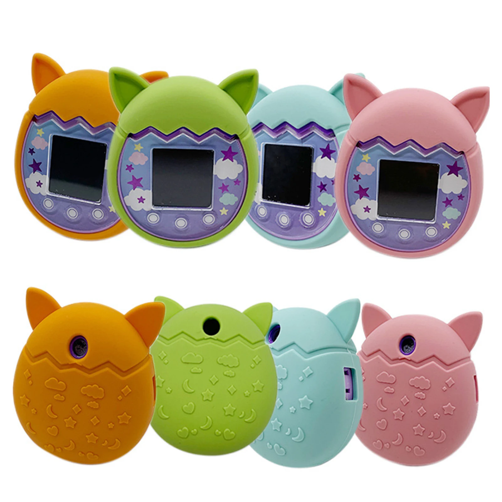

ForTamagotchi Pix Silicone Protective Case Cartoon Electronic Pet Black And White Game Console Case（Only Case Cover）