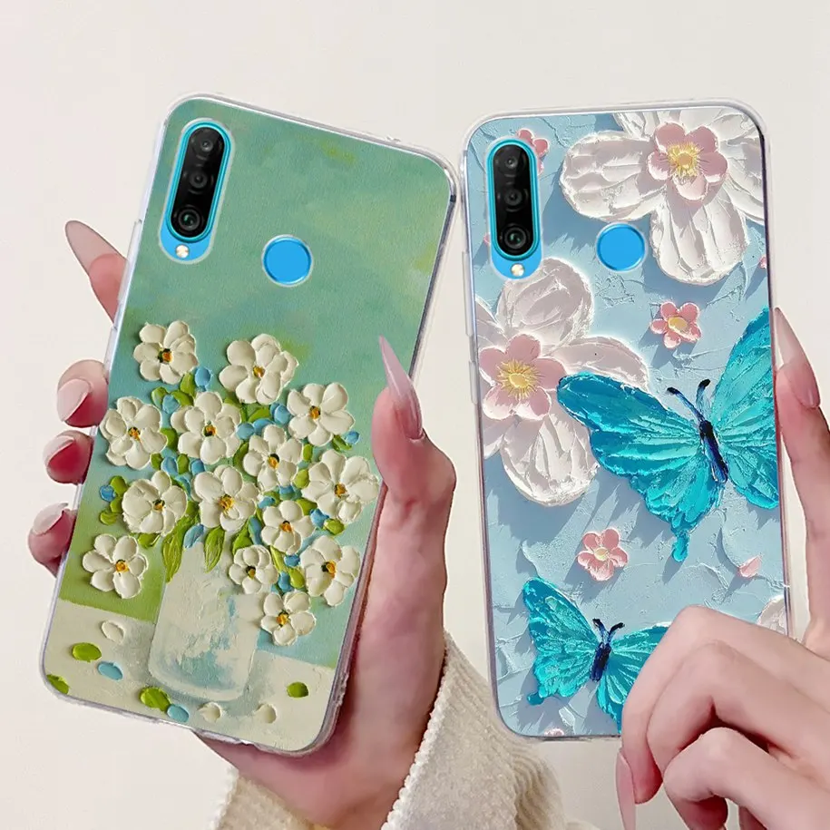 Чехол для Huawei P30 Lite новые модные мягкие силиконовые чехлы с бабочкой P30Lite P 30 MAR-LX1A