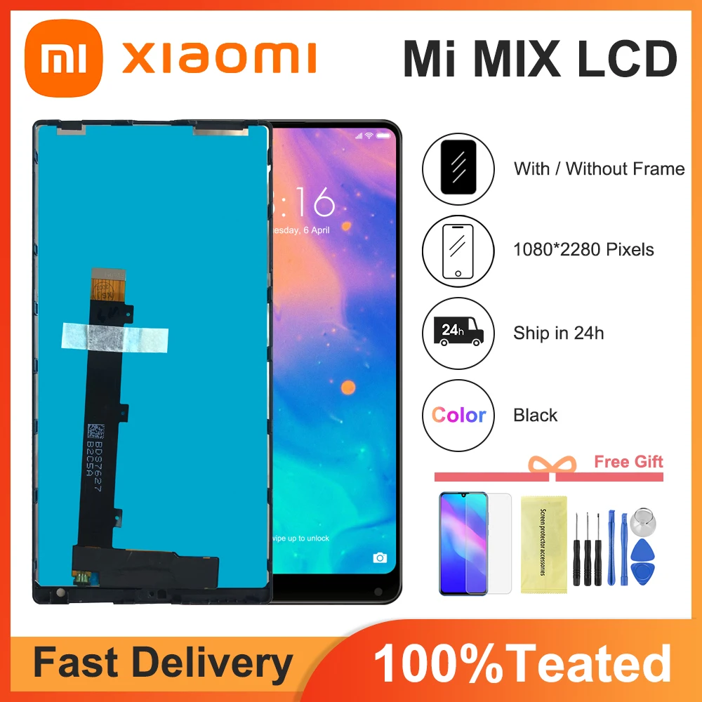

ЖК-дисплей 6,4 дюйма для Xiaomi Mi Mix, сенсорный экран с дигитайзером в сборе и рамкой для Xiaomi Mi MIX, бесплатные инструменты