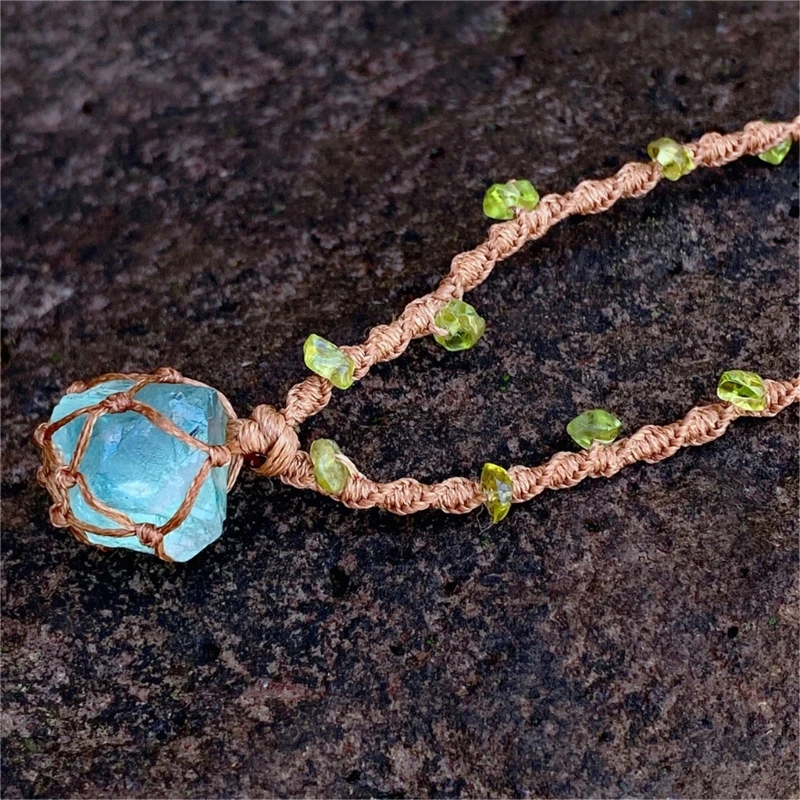 Браслет и ожерелье из сетчатого камня элегантный браслет смешанного материала