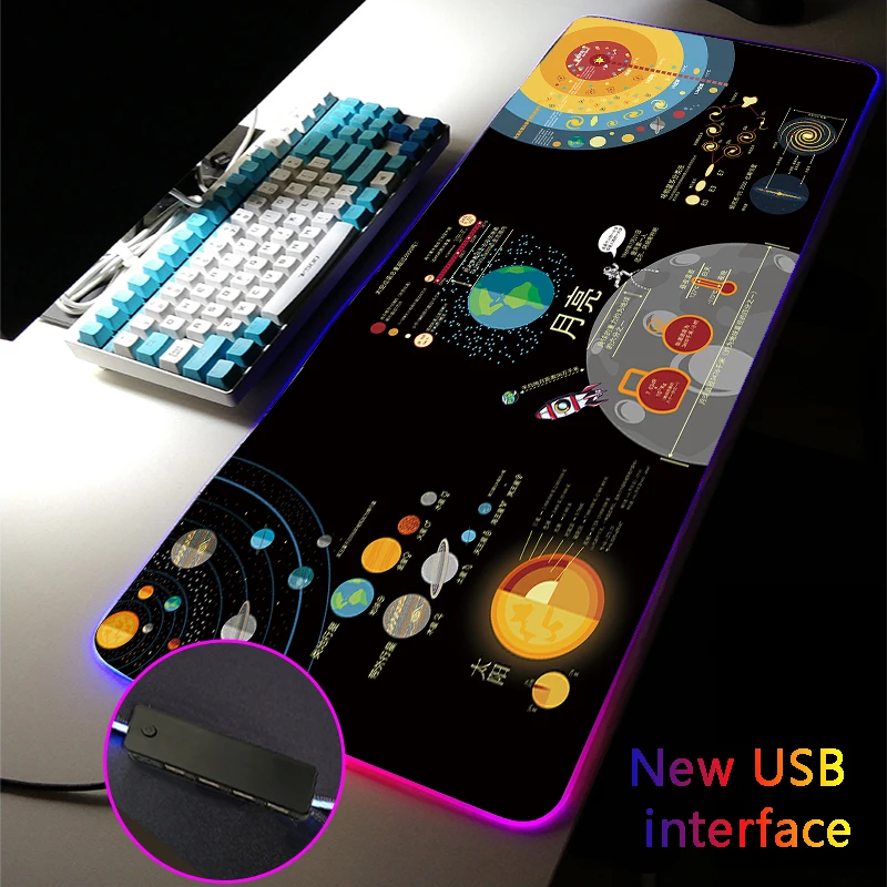 

RGB коврик для мыши астрономические Большие Настольные Коврики USB док-станция многофункциональный интерфейс s Type EC игровые аксессуары коврик...