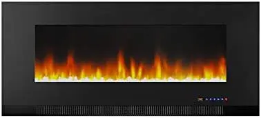 

-Mounted Recessed Fireplace - 60-Inch, Black