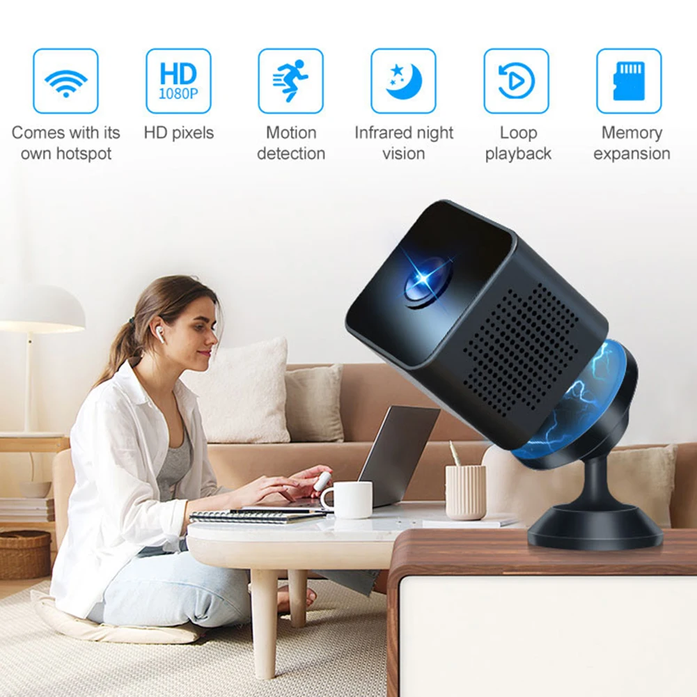

Мини-камера видеонаблюдения, 2,4 ГГц, Wi-Fi, 1080P HD