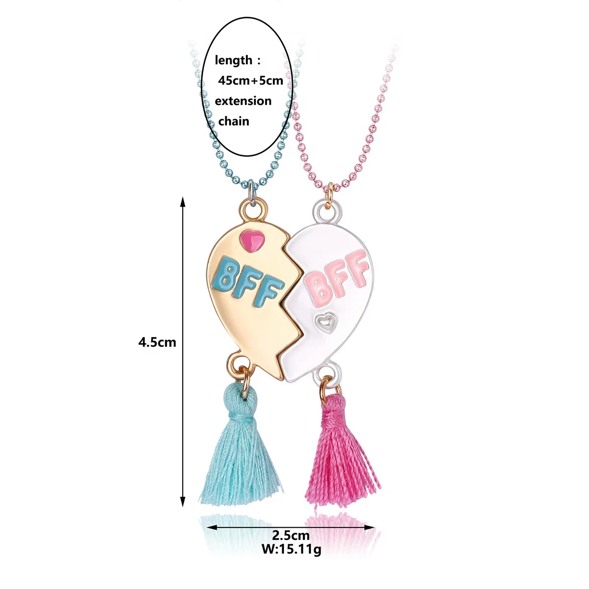Милое и милое ожерелье цвета BFF модный комплект из 2 предметов универсальный
