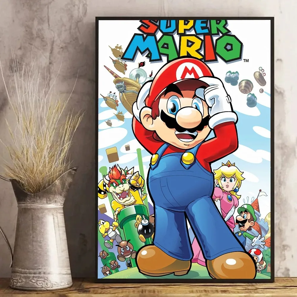 Амин Супер Мрио-С мультфильм настенная художественная наклейка ретро и