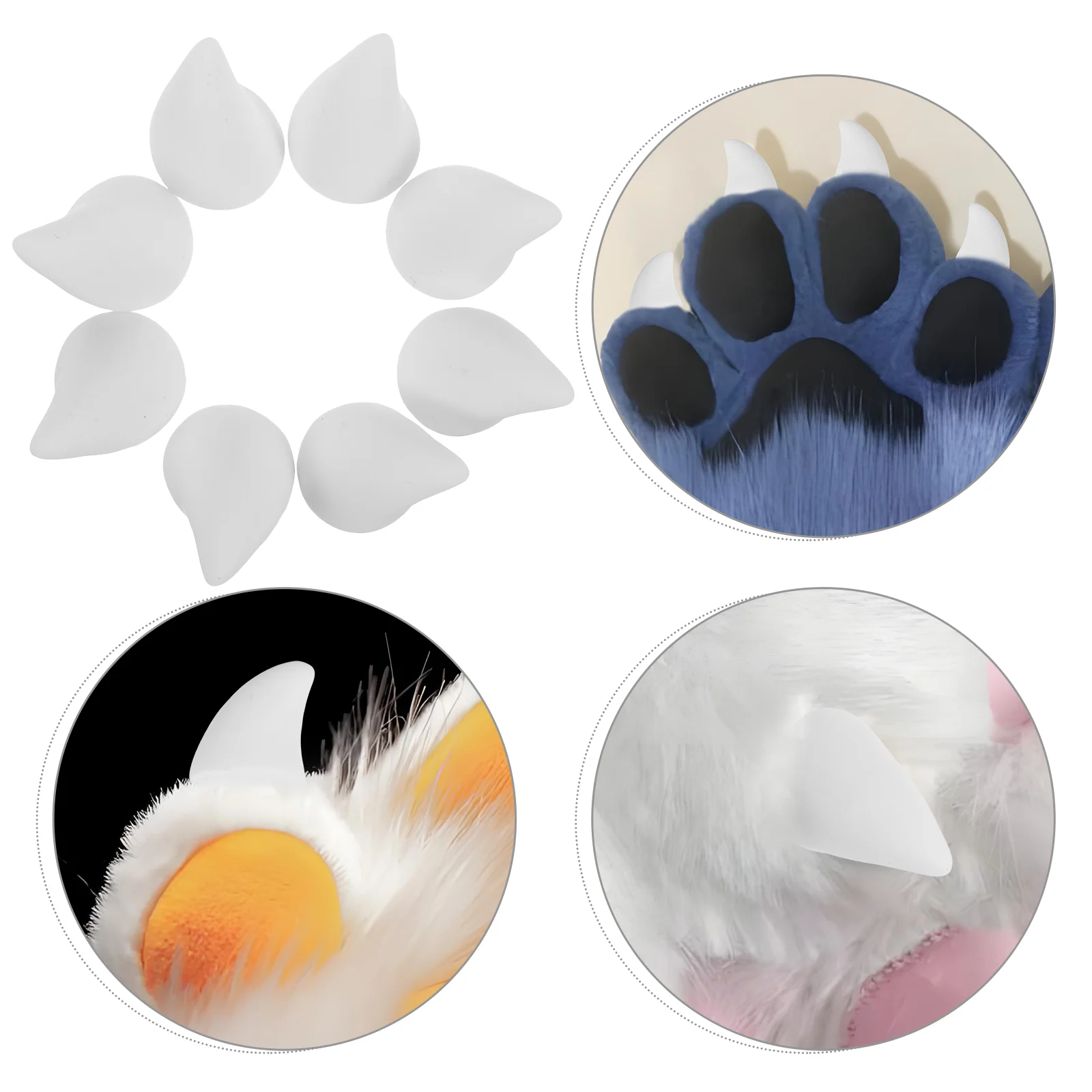 8 шт. меховой костюм для ногтей аксессуары Хэллоуина смоляные лапы детали косплея