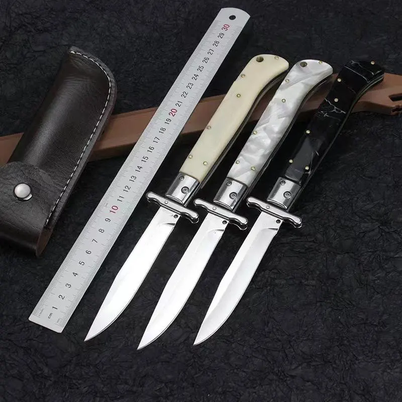 

Classical-11 Italian mafia Tactical Folding knifes 440C Blade Resin Handle EDC Hunting Pocket knives Self defense Tool