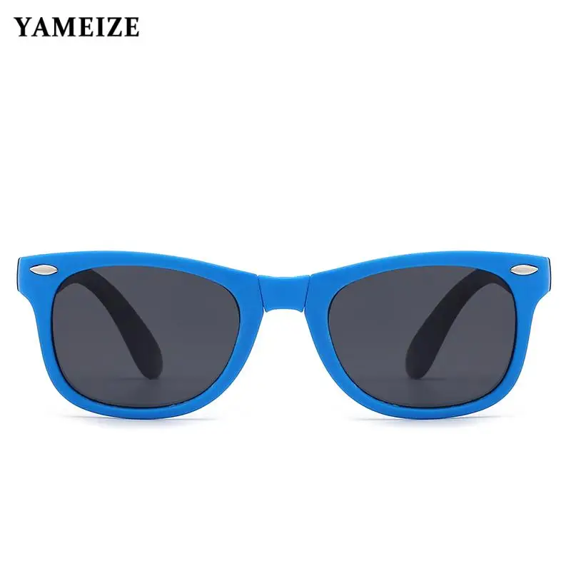 

YAMEIZE Kids Polarized Sunglasses Folding TR90 Boys Girls Sun Glasses Silicone Safety Case Gift For Children Baby UV400 Eyewear