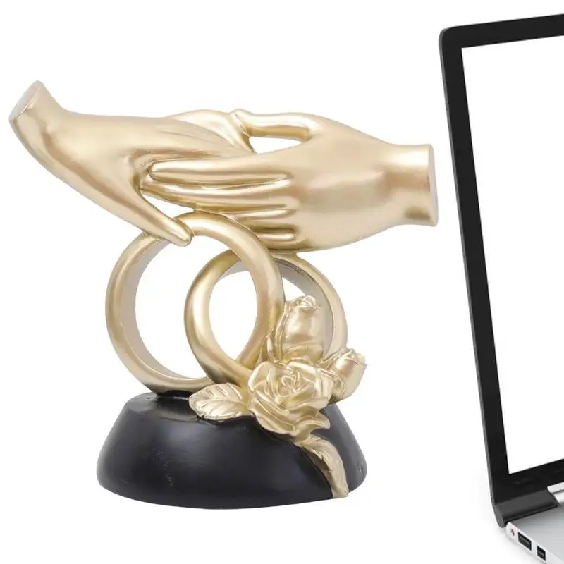 

Style Hand Gesture Sculpture Resin Abstract Hand Love Statue Figurines Wedding Home Living Room Desktop Ornaments