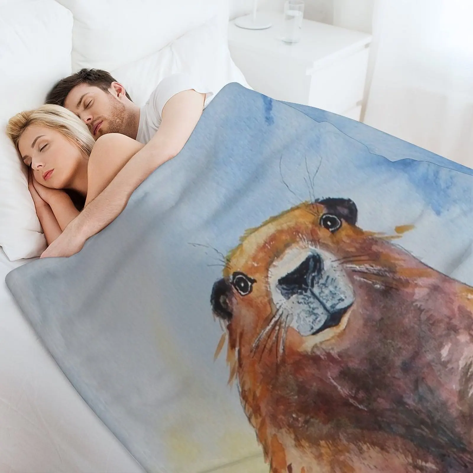 Стоячий День Земли Реалистичное Акварельное Одеяло Бабака Грейфера Одиночные