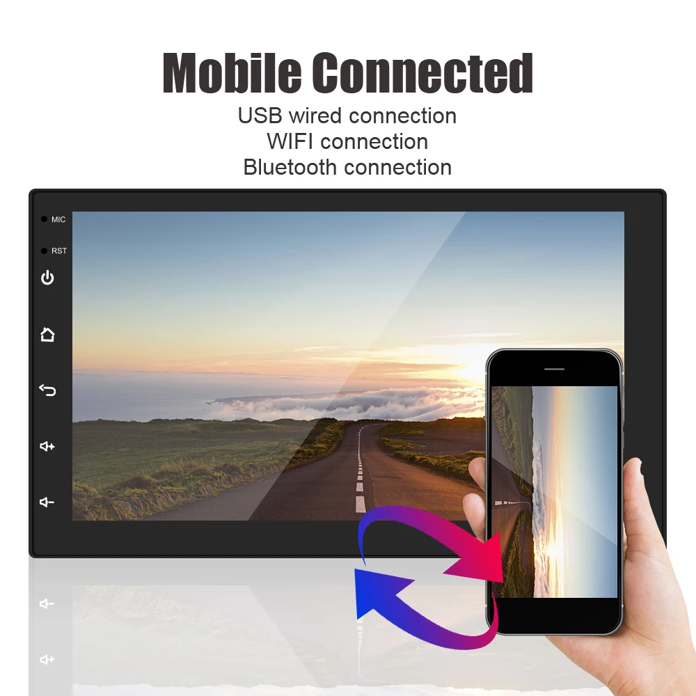 MP5 видеоплеер на Android 10 0 7/8/9/10 дюймов HD сенсорный экран Bluetooth Wi-Fi 1 + 16 ГБ 2 Din