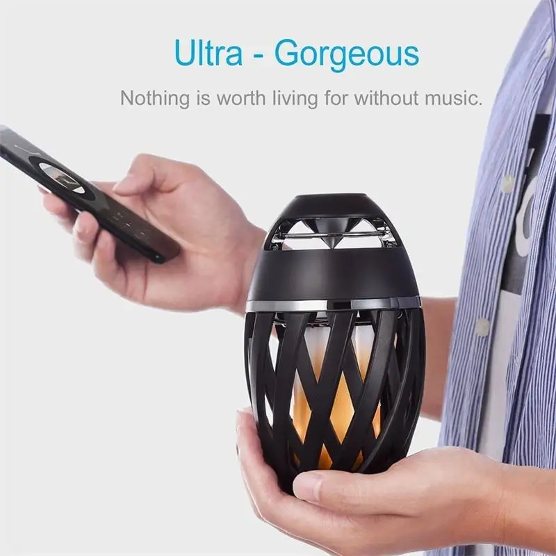 

LED Flame Light Bluetooth Speaker,Wireless Portable Speaker Loudspeaker Player LED Flame Torch Light Flicker Light Soundbar