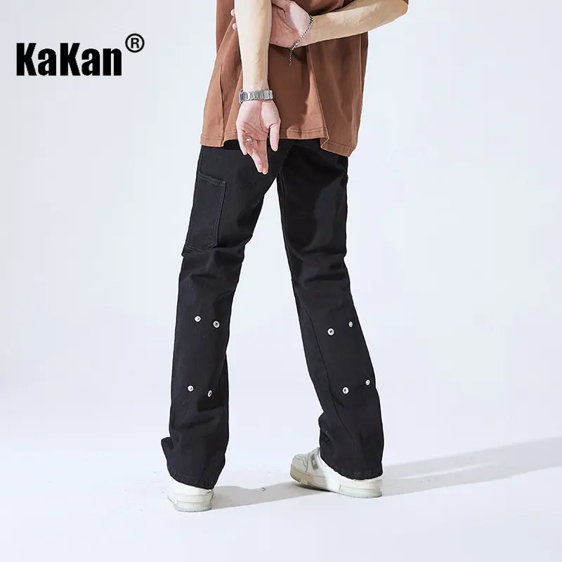 Kakan - New Niche Stretch Jeans for Men, Loose and Slim Straight Length Black Jeans K24-ZY2325