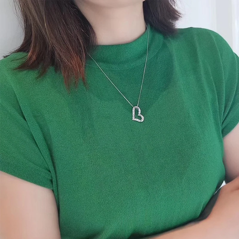 Huitan элегантное женское ожерелье с кубическим цирконием в форме сердца стильный