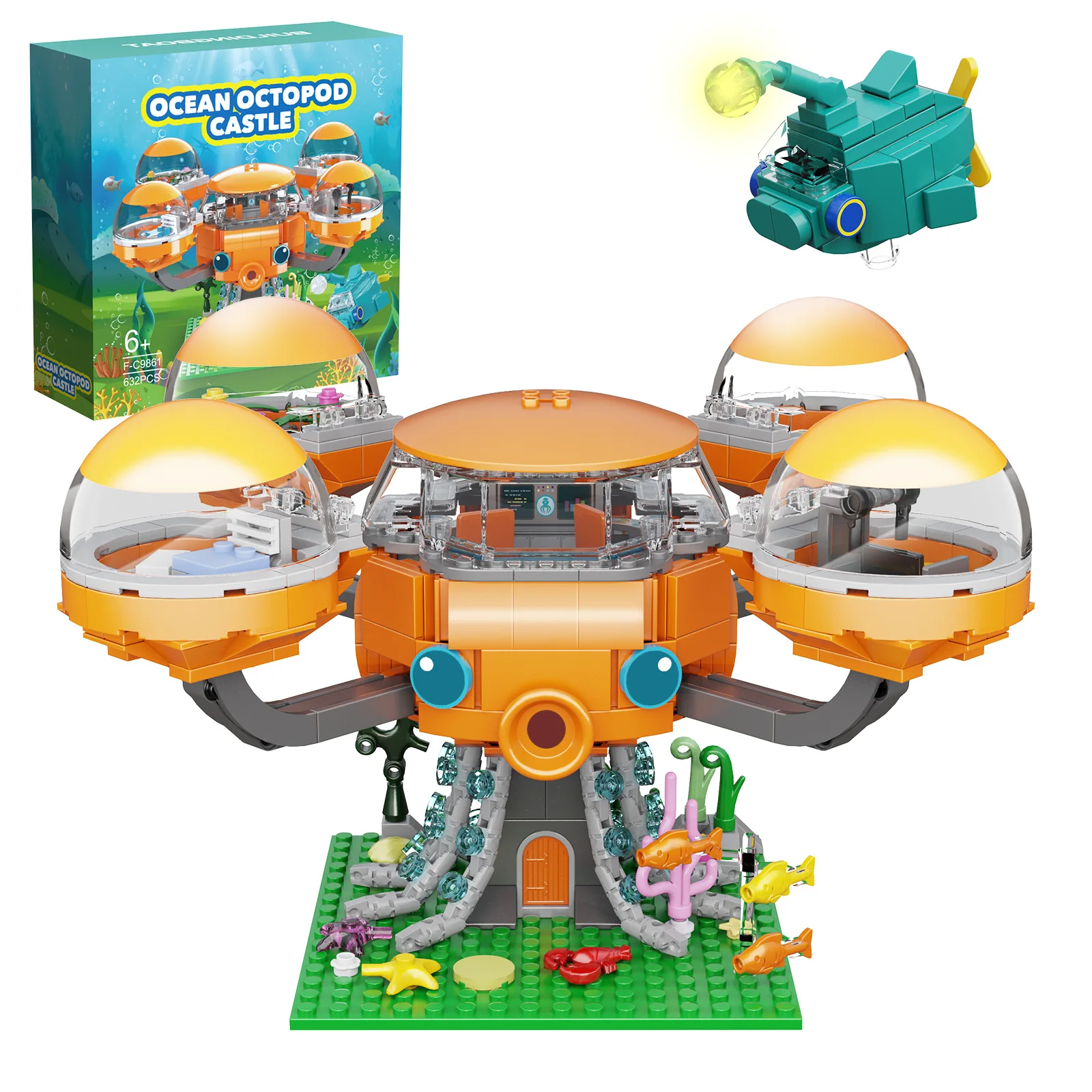BuildMOC Sea World Octopus Fort ABP Модель Строительный блок Игрушка