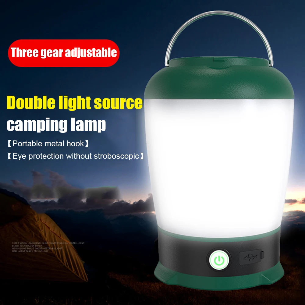 

Аварийная лампа для палатки, водонепроницаемая Ночная лампа для чтения, 2000 мАч, зарядка через USB, защита глаз для путешествий, рыбалки, пешег...