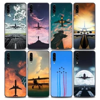 aircraft plane airplane phone case for samsung a10 a20 a30 a30s a40 a50 a60 a70 a80 a90 5g a7 a8 soft silicone