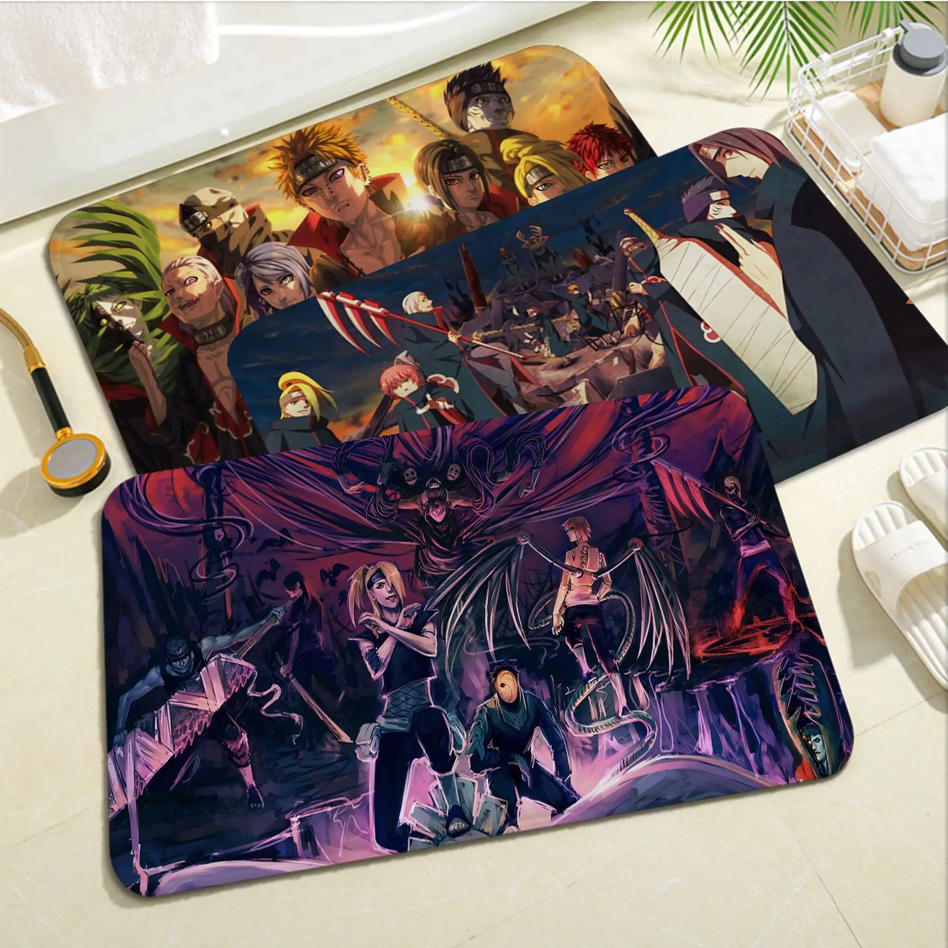 

Bandai Naruto Akatsuki Itachi Long Rugs Anti-slip Absorb Water Long Strip Cushion Bedroon Mat Welcome Doormat