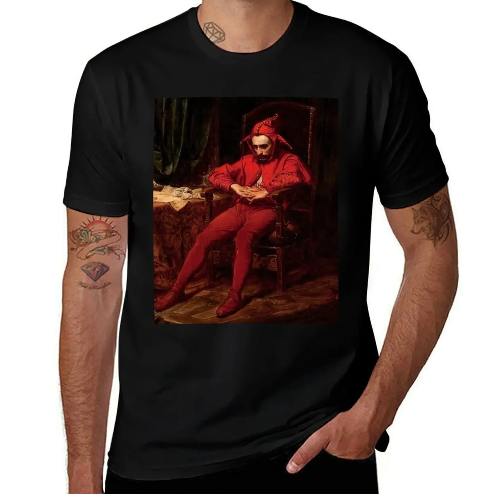 Футболка Stańczyk (Sad Red Jester Clown) от Jan Matejko рубашки с рисунком винтажная одежда мужская