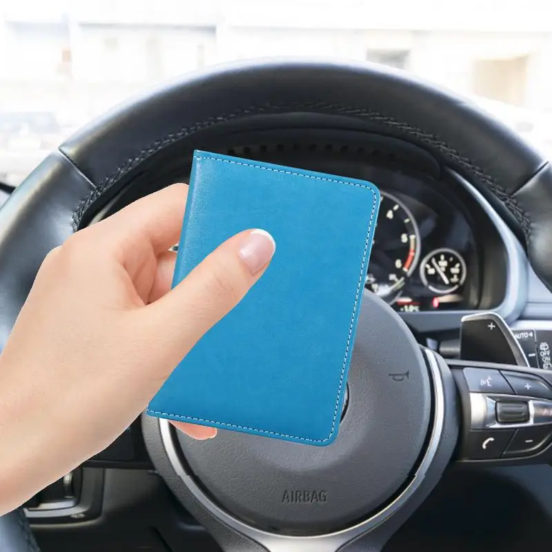 

Registration And Insurance Card Holder for car PU Leather Vehicle Glove Box Car Organizer Multifunctional RFID Document Holder