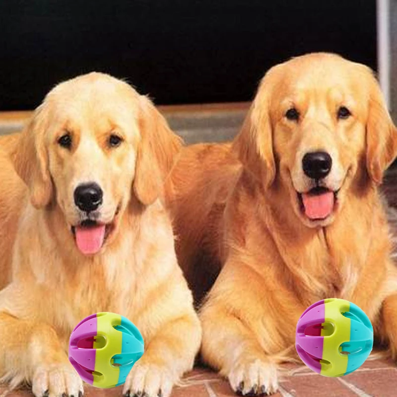 7 см питомец собака щенок Jingle кольцо-колокольчик мяч круглый рулон качать игра