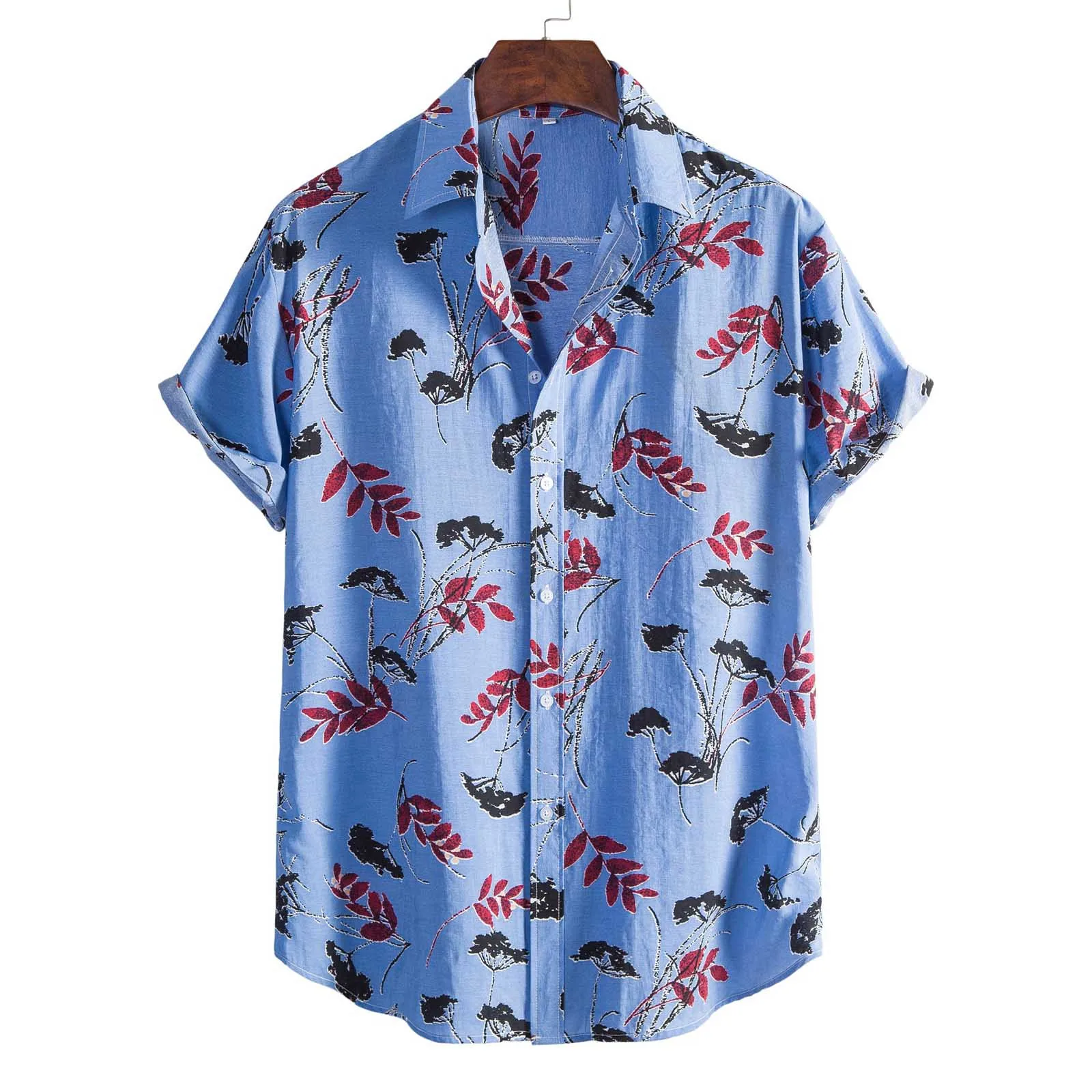

Mens Short Sleeve Pack Blouse Short Top Beach Casual Summer Slim Men Printed Spring Sleeve Shirts Men Fit Apparel Casual Tee